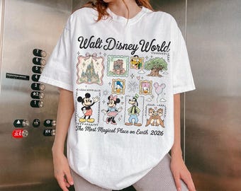 Vintage Mickey Disneyworld Shirt, Comfort Colors Disney T-Shirt, Retro Mickey and Friends Tee, Disney Vacation Outfit 2026, Family Trip