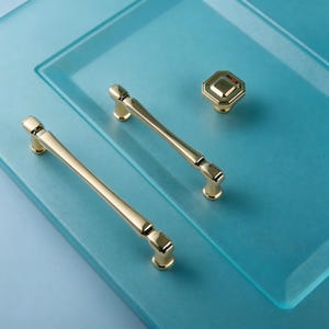 Poignée de salle de bain en laiton doré, poignée de tiroir américaine moderne