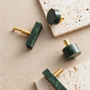 Messing Marmor Kristall Schrankknopf, Schubladengriff im nordischen Stil