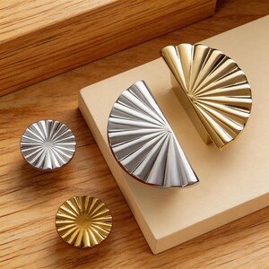 Polished Gold Solid Brass Cabinet Pull, Luxe Finish Drawer Handle