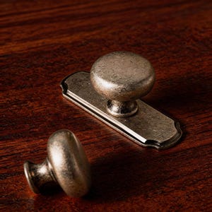Vintage Brass Antique Silver Cabinet Knob, Classic Hardware For Wardrobe Cupboard Drawer