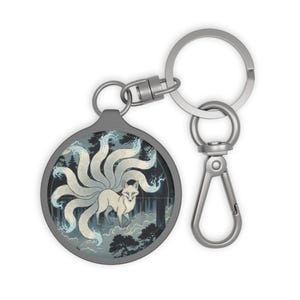 Kitsune Fox Bonsai Keychain | Japanese Fox Spirit Charm | Nine Tails Keyring | Yokai Japan Gift