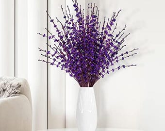 Dark Purple Artificial Jasmine Flowers (10 Pcs) | 29.5” Tall Faux Branch Bouquet