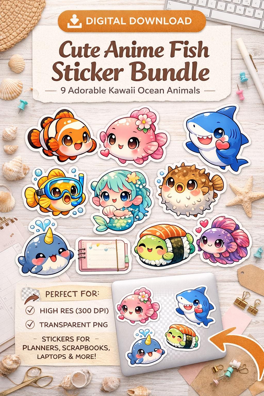Ocean Stickers - Etsy