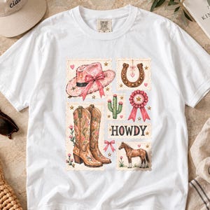 Comfort Colors Western Preppy Stamp Shirt | Impasto Patchwork T-Shirt | Howdy Shirt Designs | Western Bachelorette | Western Vibe