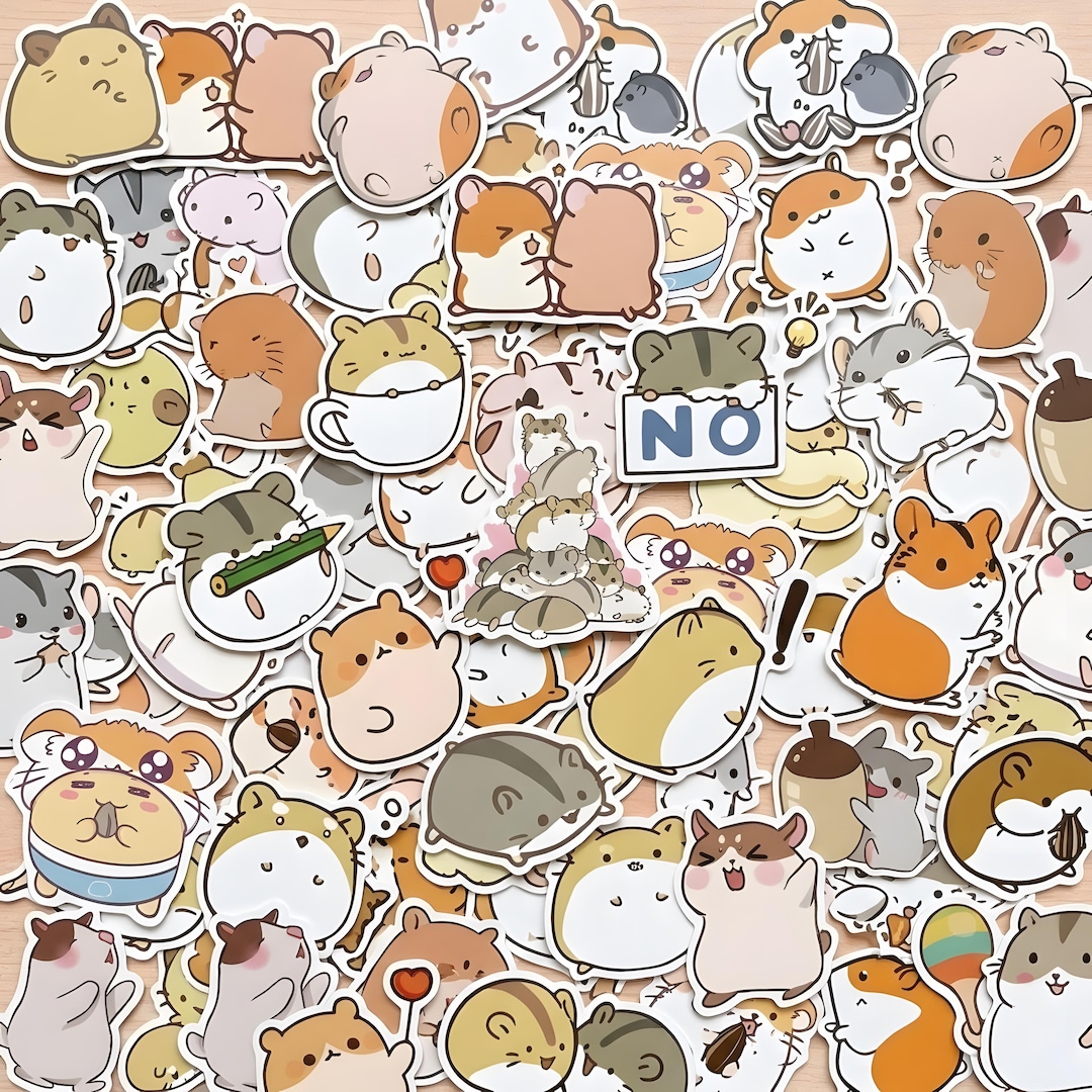 Hamseter Sticker 50pcs Hamster Stickers,funny Themed,laptop Sticker,waterbottle Stickers ...