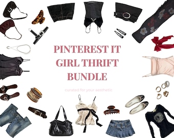 Samengestelde tweedehands outfitbundel | Pinterest-stijl, vintage kleding