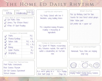 Home Ed Daily Rhythm Planner | Pink Marble Gold & a Free Printer Friendly Style (Digital Download)