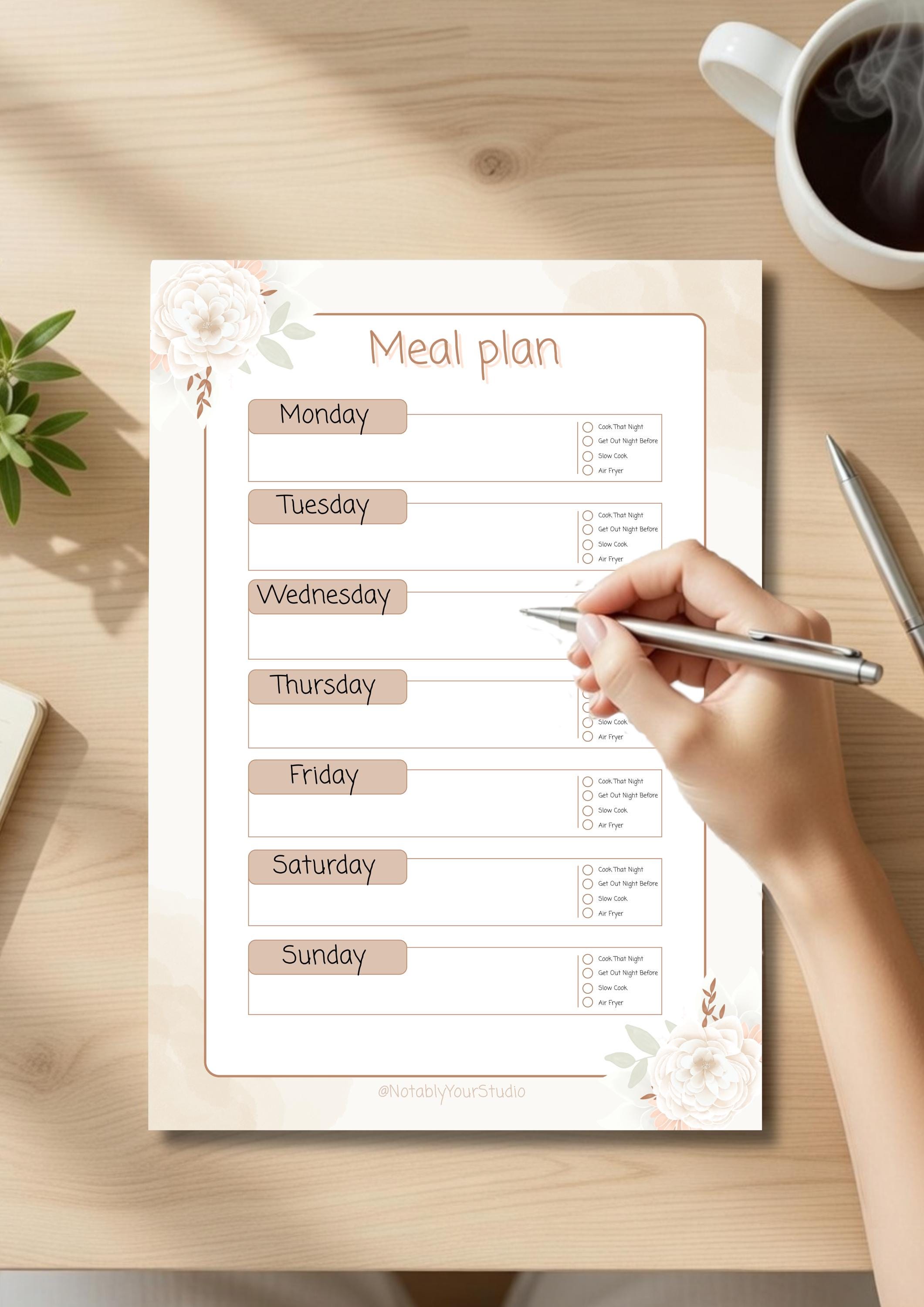 Minimalist Meal Planning Bundle | Weekly Menu, Meal Bank, Shopping List ...