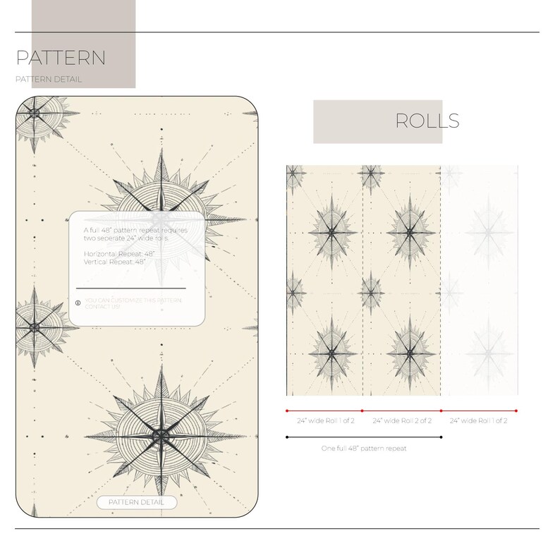 Compass Repeat Pattern Vintage Compass Wallpaper, Nautical Map Pattern, Coastal Navigation ...