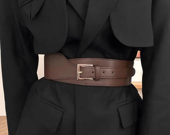 Wide Waist Belt for Women | Black or Brown Leather