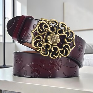 Burgundy Western Belt - Etsy display picture 3