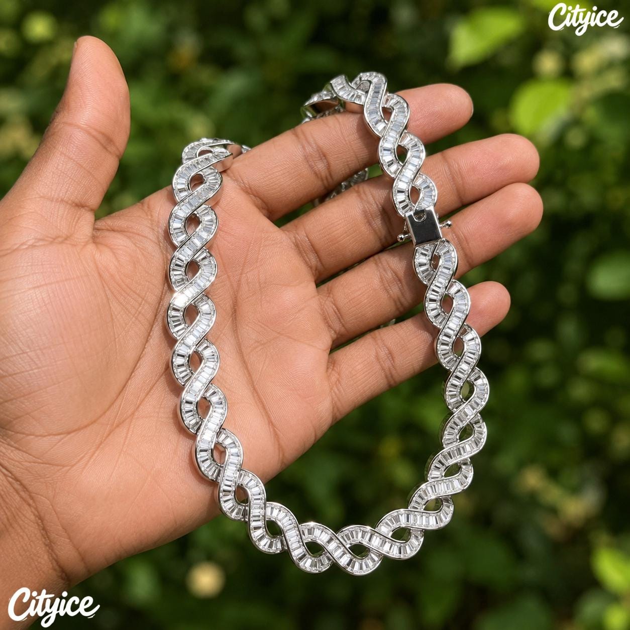 Iced Out Cuban Chain, 10mm Dna Helix Necklace, Hip Hop Bling Jewelry,…