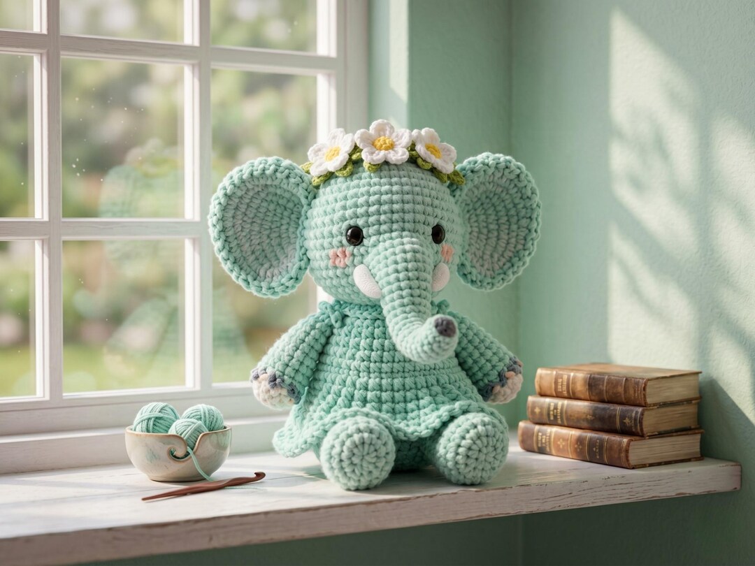 Elephant Crochet Pattern PDF, Amigurumi Elephant Plush Tutorial, Cute ...