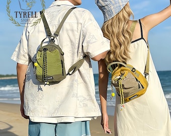 Mini plecak turystyczny dla kobiet, mała torba na ramię na butelkę z wodą, lekka nylonowa saszetka na telefon do jazdy na rowerze i na kemping, sport na świeżym powietrzu, prezent