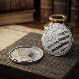 Golden State Mint USA Flag Silver Round, American Eagle Strength Freedom Pride Coin, 1 oz Fine Copper Token, Patriotic Veteran Gift
