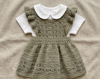 Crochet Baby Girl Dress Pattern – Cute Baby Dress Amigurumi PDF, Baby Girl Outfit with Puff Sleeves, Handmade Baby Dress