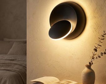 Rotating LED Wall Sconce, Minimalist Bedside Reading Light, Modern Aluminum Lamp