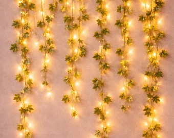 Ivy String Lights for Bedroom Wall Decor, Cozy Aesthetic Room Lights, Vine Fairy Lights, Warm LED Garland, Dorm Room Decor