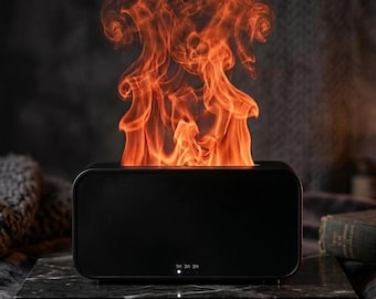 Flame Aroma Diffuser 3D, Realistic Fire Humidifier, Bedroom Relaxation Decor (120ml)