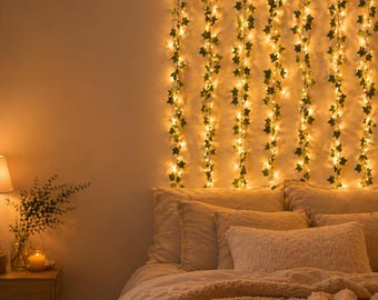Ivy String Lights Gift for Girlfriend, Romantic Bedroom Lights, Cozy Room Decor, Vine Fairy Lights, Cute Dorm Decor