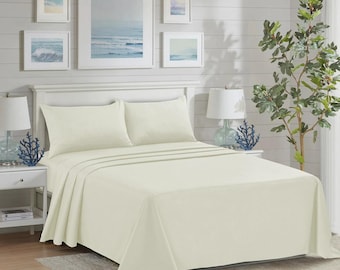 Lenzuolo piatto in policotone percalle, lenzuolo o federe, singolo, matrimoniale, king size, morbido, facile da lavare (Regno Unito)