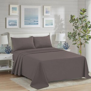 Flat Sheet Polycotton Percale Bed Sheet or Pillowcases Single Double King Size Soft Easy Care UK