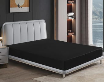 3 tlg Luxus Satin Seide Spannbettlaken Set 40 cm tiefe Tasche Bettlaken mit Kissenbezügen weiche Bettwäsche UK