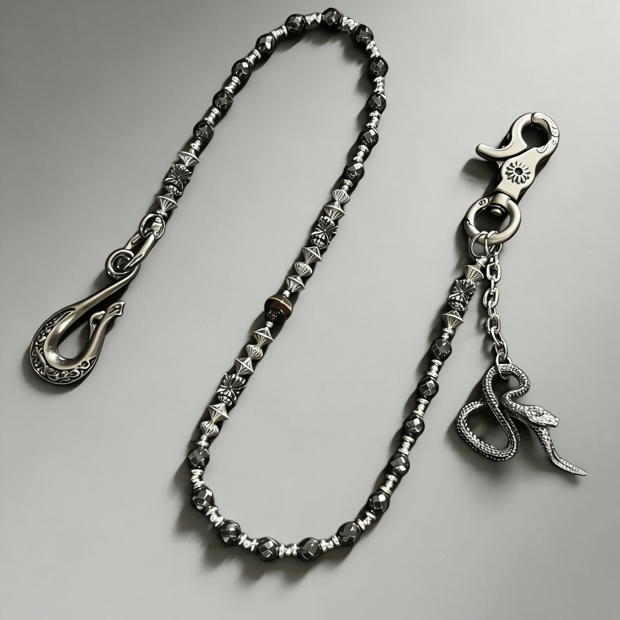 Vintage Excellent Silver Metal Double Snake S Chain Belt Hook Close 36”-42” Vintage Snake Belt Necklace - Etsy main image 3