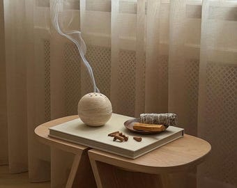 Travertine Incense Holder – Minimal Palo Santo, Incense Stick Burner for Meditation, Spiritual Rituals