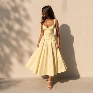 basque waist rehearsal dinner dress Esme