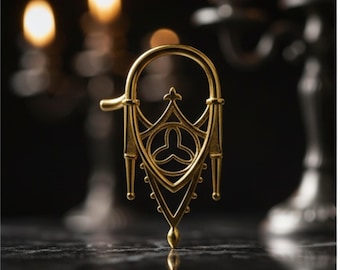 Gotische boogoorgewichten | Messing oorhangers, zilver/goud opties, ontwerp middeleeuwse kathedraal