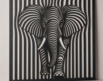 Olifant lasersnijbestand | Olifant SVG | Safari muurdecoratie | CNC dierensjabloon | Houten decoratie