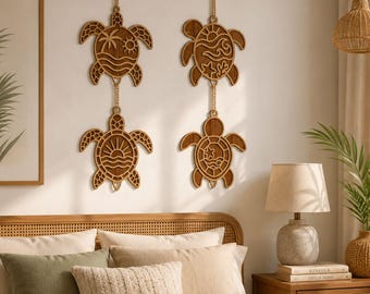 Zeeschildpad kunst aan de muur lasergesneden SVG, schildpad lasergesneden bestanden, oceaan natuur SVG, zeedieren muur decor DXF, zeeleven gesneden bestanden