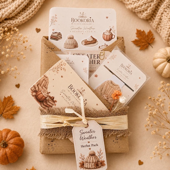 Cozy Herbst Reading Set | Sweater Weather | Sticker, Magnetlesezeichen & Reading Cards | Bookish Geschenk