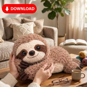 Patrón de perezoso realista a crochet (PDF), patrón de perezoso amigurumi de peluche, peluche de perezoso a crochet, tutorial avanzado de perezoso a crochet