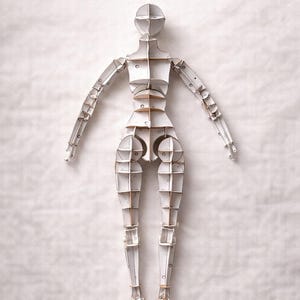 Model lalki BJD z papieru przegubowego, makieta 3D (do pobrania cyfrowego)