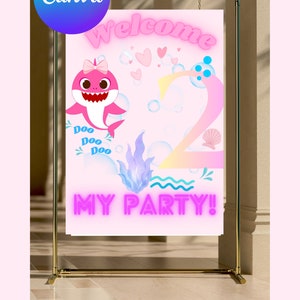 Girl Baby Shark Welcome Sign
