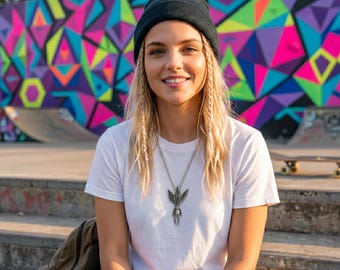 Colgante de raíz de mandrágora DDD, collar gótico de acero inoxidable con hierbas, joyería botánica alquímica, espíritu maldito, ocultismo, regalo para ella.