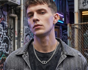 Men's Titanium Steel Cuban Link Necklace,Gift for Him,Streetwear Aesthetic Men's Accessory,Minimalist Neckpiece, Special Anniversary Gift