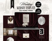 Old Money Burgundy Wedding Website Template with Trackable RSVP Elegant Editable Canva Website Digital Wedding Invitation Timeless Aesthetic