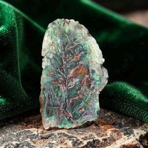 Chrysocolla Malachite Copper Mineral Specimen with Erythrite Crystals – Rare Natural Crystal Formation – Collector Mineral Display