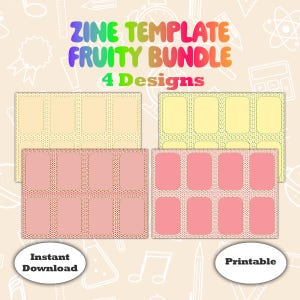 Fruity DIY Zine Planner, Summer Productivity Kit, Undated Daily Goal Mini Book, Mini Habit Tracker Zine, One Page Foldable Zine, Digital