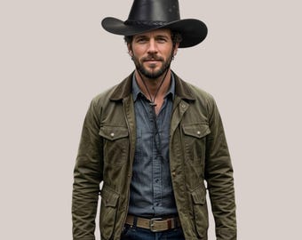 Handmade Men's Cowboy Hat | Vintage Style Western Hat | Gift For Him