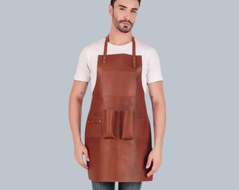 Handmade Personalized Leather Cooking Apron | Kitchen Apron| Gift For Her