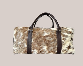 Handmade Italian Cowhide Leather Shoulder Bag | Personalized Weekender Travel Bag