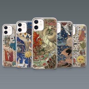 Middeleeuws telefoonhoesje Middle Age Dragons Cover voor iPhone 17Pro, 16, 15, 14, 13, 12, Samsung S26, S25, S24, S23Fe, A16, A56, Pixel 10, 9Pro