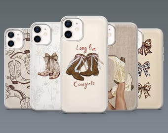Cowgirl Phone Case Western Cowboy Boot Cover for iPhone 17Pro, 16, 15, 14, 13, 12, Samsung S26, S25, S24, S23Fe, A16, A56, Pixel 10, 9Pro