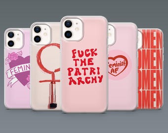 Funda para teléfono con diseño feminista "Girl Power" para iPhone 17 Pro, 16, 15, 14, 13, 12, Samsung S26, S25, S24, S23 Fe, A16, A56, Pixel 10, 9 Pro.