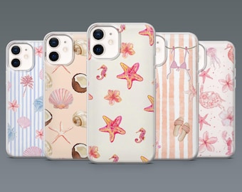 Summer Aesthetic telefoonhoesje Preppy Beach Cover voor iPhone 17Pro 16, 15, 14, 13, 12, Samsung S26, S25, S24, S23Fe, A16, A56, Pixel 10, 9Pro